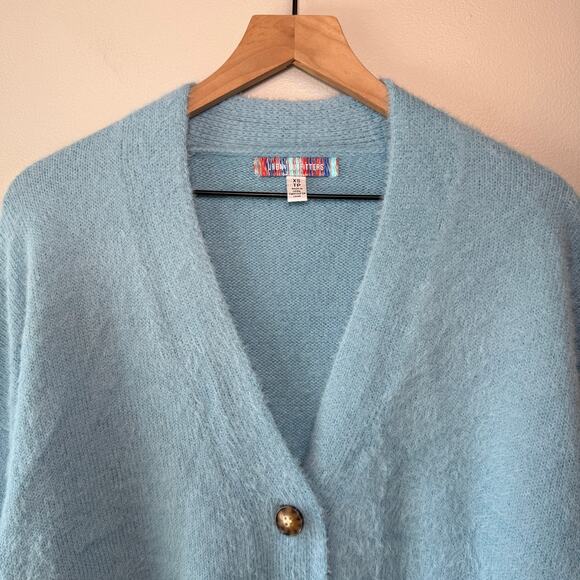 Urban Outfitters Women's Cropped Thea Cardigan Sweater Top Blue Size X-Small - Picture 2 of 7